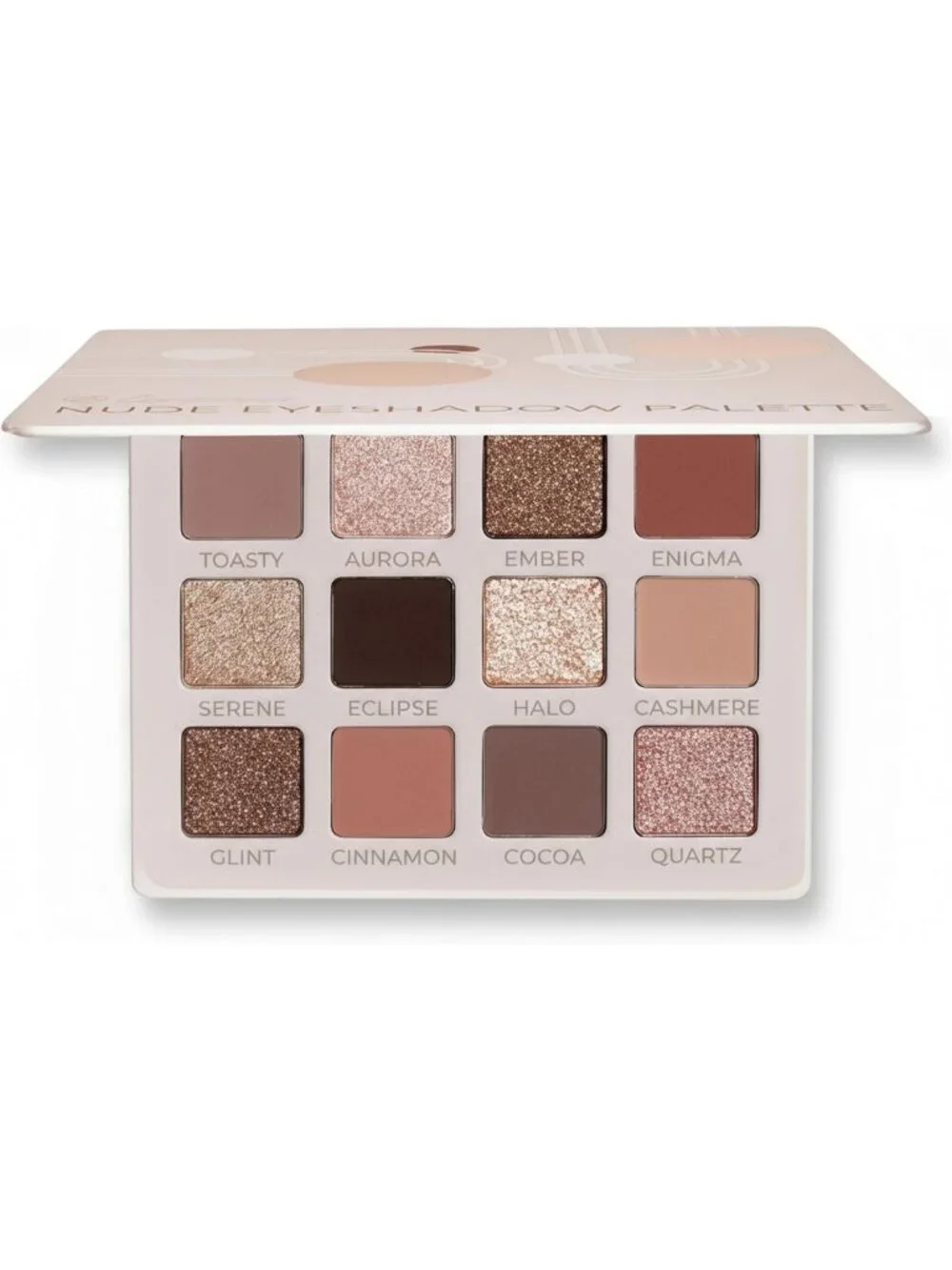 Nude Eyeshadow Palette - 12 Neutral Shimmer & Matte Vegan Shades for All Skin